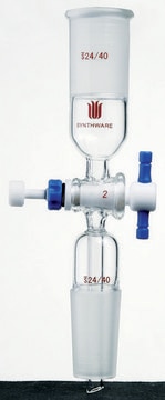 Synthware&#8482; metering flow control straight adapter with PTFE stopcock joint: ST/NS 14/20