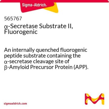 &#945;-Secretase Substrate II, Fluorogenic An internally quenched fluorogenic peptide substrate containing the &#945;-secretase cleavage site of &#946;-Amyloid Precursor Protein (APP).