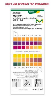 pH-indicator strips pH 0 - 6.0 non-bleeding, colorimetric, pH range 0-6.0, graduations and accuracy accuracy: 0.5&#160;pH unit, MQuant&#174;