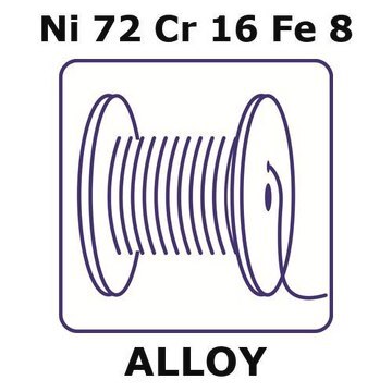 Inconel&#174; alloy 600 - heat resisting alloy, Ni72Cr16Fe8 10m wire, 0.30mm diameter, hard