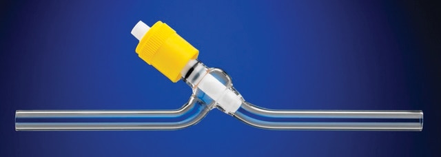 J.Young high-vacuum PTFE valve, in line stopcock size 10&#160;mm, side arm O.D. 13&#160;mm