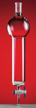 Synthware&#8482; chromatography column with reservoir, coarse fritted disc and PTFE stopcock 1000 mL, top joint: ST/NS 24/40, I.D. × L 73.0&#160;mm × 305&#160;mm, coarse fritted disc and PTFE stopcock