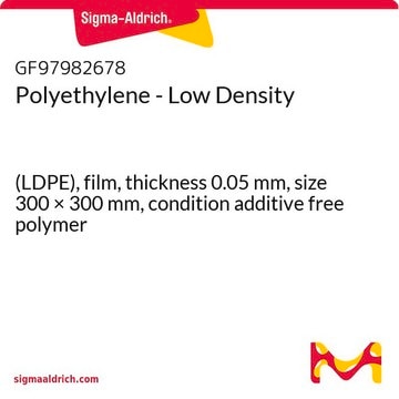 Polyethylene - Low Density (LDPE), film, thickness 0.05&#160;mm, size 300 × 300&#160;mm, condition additive free polymer