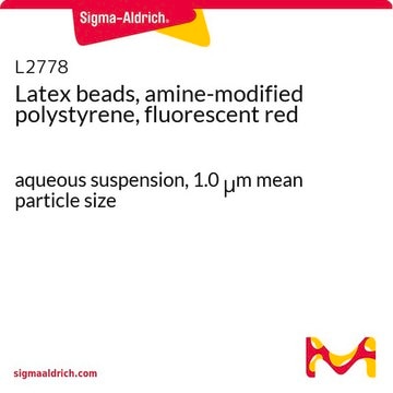 Latex beads, amine-modified polystyrene, fluorescent red aqueous suspension, 1.0&#160;&#956;m mean particle size