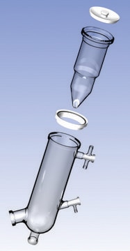 Ace rotary evaporator condenser complete "C" assembly plastic-coated glass, fits Büchi&#174; models R-200/R-205 and R-114/R-144