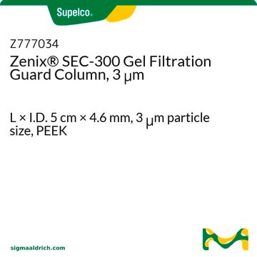 Zenix&#174; SEC-300 Gel Filtration Guard Column, 3 &#956;m L × I.D. 5&#160;cm × 4.6&#160;mm, 3&#160;&#956;m particle size, PEEK