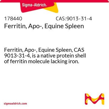 Ferritin, Apo-, Equine Spleen Ferritin, Apo-, Equine Spleen, CAS 9013-31-4, is a native protein shell of ferritin molecule lacking iron.