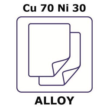 Copper-nickel alloy, Cu70Ni30 foil, 150 x 150mm, 1.6mm thickness