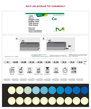 Copper Test colorimetric, 0.05-0.5&#160;mg/L (Cu), for use with MCOLORTEST&#174;