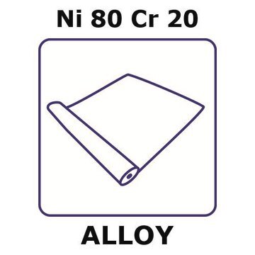 Nickel-chromium alloy, Ni80Cr20 foil, 2m coil, 0.4mm thickness, as rolled