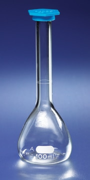 Pyrex&#174; class A volumetric flask with snap cap capacity 25&#160;mL