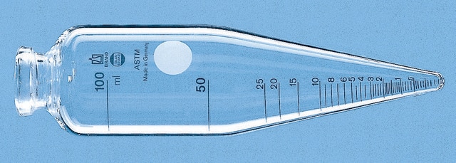 BRAND&#174; BLAUBRAND&#174; ASTM 100 mL centrifuge tube cylindrical, conical bottom, former standard ASTM D96