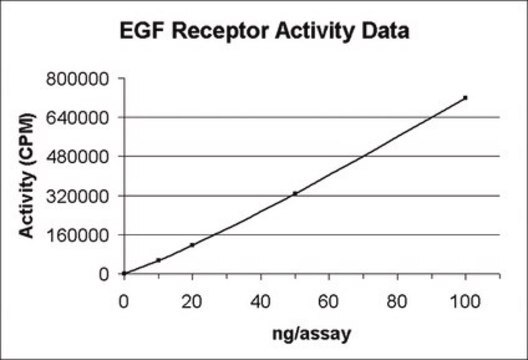 EGFR Protein, active, 10 &#181;g Active, N-terminal GST-tagged human EGFR kinase domain, amino acids 696-end, for use in Enzyme Assays.