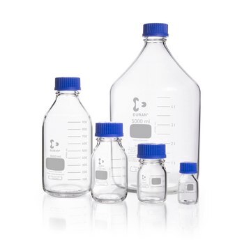 DURAN&#174; graduated laboratory bottle with cap, round glass bottle, bottle capacity (10&#160;mL), non-sterile