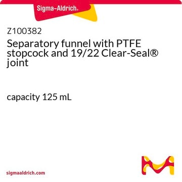 Separatory funnel with PTFE stopcock and 19/22 Clear-Seal joint capacity 125&#160;mL