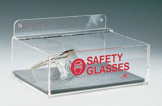 Eye-protection holder clear acrylic, H × W × D 3 1/4&#160;in. × 9&#160;in. × 6 3/4&#160;in.