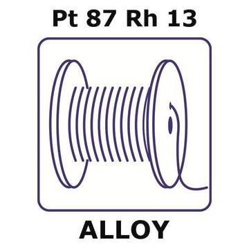 Platinum/Rhodium wire, Pt87%/Rh13%, 0.015&#160;mm diameter, length 5 m, temper annealed