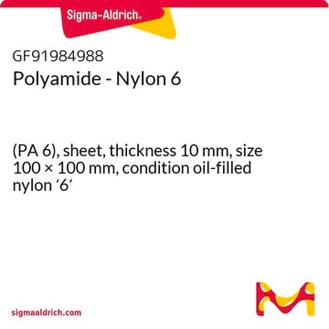 Polyamide - Nylon 6 (PA 6), sheet, thickness 10&#160;mm, size 100 × 100&#160;mm, condition oil-filled nylon &#8242;6&#8242;