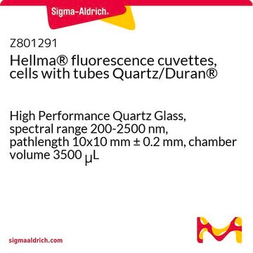 Hellma&#174; fluorescence cuvettes, cells with tubes Quartz/Duran&#174; High Performance Quartz Glass, spectral range 200-2500 nm, pathlength 10x10&#160;mm ± 0.2 mm, chamber volume 3500&#160;&#956;L