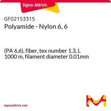 Polyamide - Nylon 6, 6 (PA 6,6), fiber, tex number 1.3, L 1000&#160;m, filament diameter 0.01mm