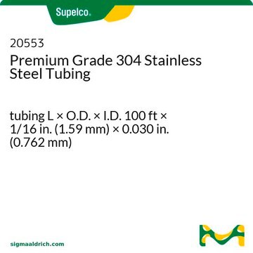 Premium Grade 304 Stainless Steel Tubing tubing L × O.D. × I.D. 100&#160;ft × 1/16&#160;in. (1.59&#160;mm) × 0.030&#160;in. (0.762&#160;mm)