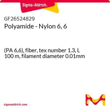 Polyamide - Nylon 6, 6 (PA 6,6), fiber, tex number 1.3, L 100&#160;m, filament diameter 0.01mm