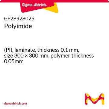 Polyimide (PI), laminate, thickness 0.1&#160;mm, size 300 × 300&#160;mm, polymer thickness 0.05mm