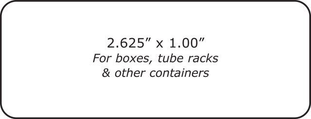 Laser Cryo-Tags&#174; white, size 2.625&#160;in. (67&#160;mm) × 1.0&#160;in. (25&#160;mm)