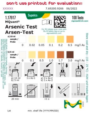 Arsenic Test colorimetric, As 0.02-3&#160;mg/L, MQuant&#174;