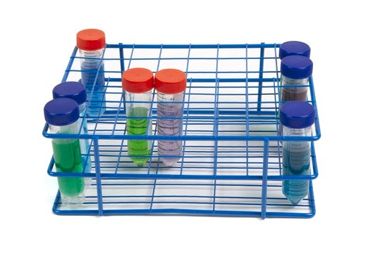 Coated Wire Tube Rack to hold, 48 x 25-30 mm tubes, blue