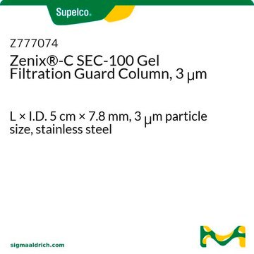 Zenix&#174;-C SEC-100 Gel Filtration Guard Column, 3 &#956;m L × I.D. 5&#160;cm × 7.8&#160;mm, 3&#160;&#956;m particle size, stainless steel