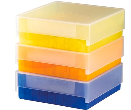 81-Well microtube storage box, for 1.5-2.0 mL tubes green, polypropylene