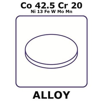 Havar&#174; - high-strength non-magnetic alloy, Co42.5Cr20Ni13FeWMoMn foil, 50mm disks, 0.035mm thickness, as rolled