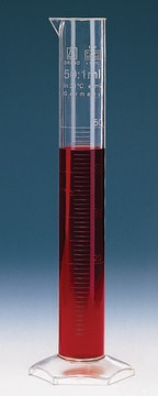 BRAND&#174; graduated cylinder, PMP, embossed scale volume 100&#160;mL, accuracy: 1&#160;mL