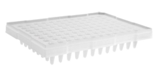 PCR microplate for ABI size 96&#160;wells, conical bottom clear polypropylene wells, pkg of 5x10plates/cs