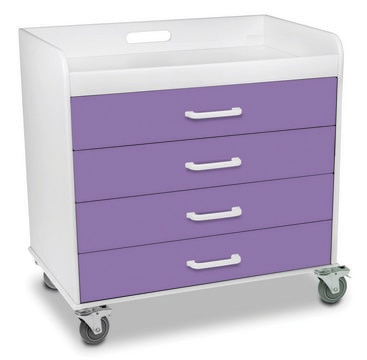 Extra Wide Compact Locking 4 Drawer Cart purple (drawers)