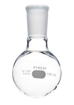 Pyrex&#174; round-bottom boiling flask, short neck capacity 100&#160;mL