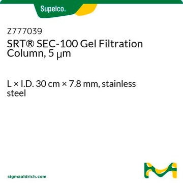 SRT&#174; SEC-100 Gel Filtration Column, 5 &#956;m L × I.D. 30&#160;cm × 7.8&#160;mm, stainless steel