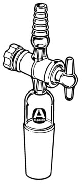 Stopcock Adapter 2 mm PTFE stopcock, bent, joint: ST/NS 29/32