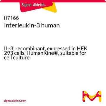 Interleukin-3 human IL-3, recombinant, expressed in HEK 293 cells, HumanKine&#174;, suitable for cell culture