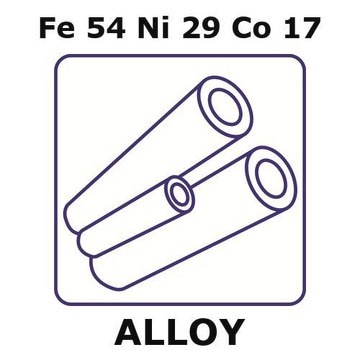 Glass Sealing Alloy, Fe54Ni29Co17 100mm tube, 3.175mm outside diameter, 0.254mm wall thickness, 2.667mm inside diameter, as drawn