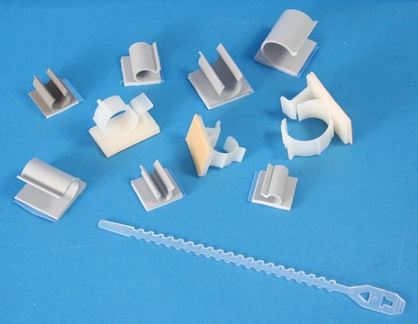 Aldrich&#174; tubing anchor clips and ties kit adhesive backs, tubing O.D. 1/8- 3/4&#160;in.