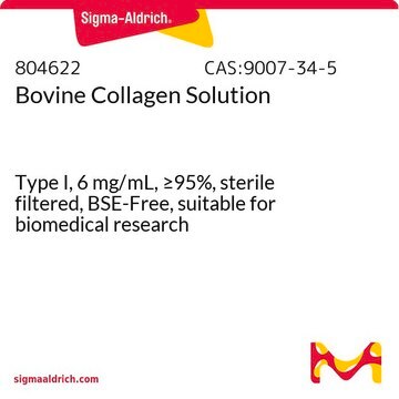 Bovine Collagen Solution Type I, 6&#160;mg/mL, &#8805;95%, sterile filtered, BSE-Free, suitable for biomedical research