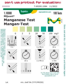 Manganese Test colorimetric, Mn 2-100&#160;mg/L, MQuant&#174;