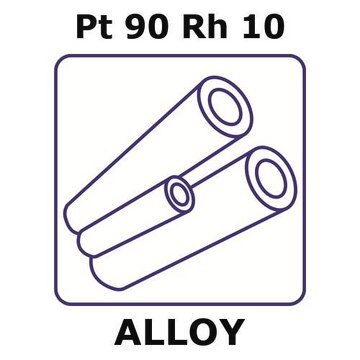 Platinum/Rhodium tube, Pt 90%/Rh10%, outside diameter 3.18 mm, length 50 mm, wall thickness 0.125&#160;mm