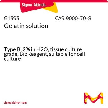 Gelatin solution Type B, 2% in H2O, tissue culture grade, BioReagent, suitable for cell culture