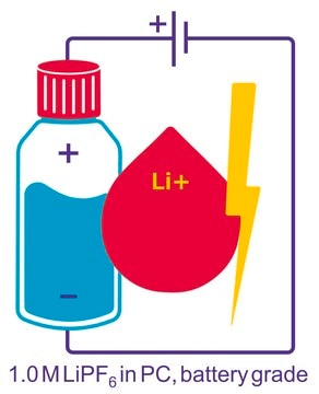 Lithium hexafluorophosphate solution in propylene carbonate, 1.0 M LiPF6 in PC, battery grade