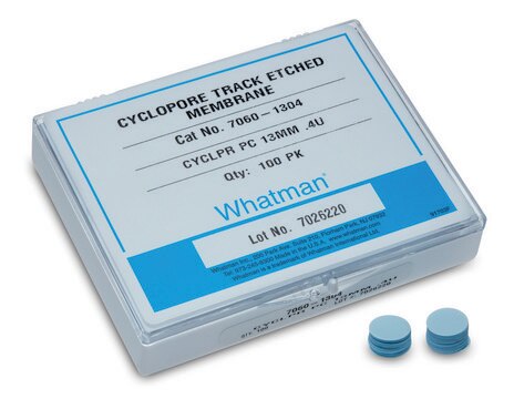 Whatman&#174; Cyclopore&#174; polycarbonate and polyester membranes PC, pore size 8&#160;&#956;m, diam. 47&#160;mm