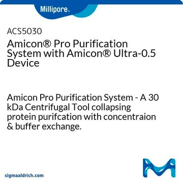 Amicon&#174; Pro Purification System with Amicon&#174; Ultra-0.5 Device Amicon Pro Purification System - A 30 kDa Centrifugal Tool collapsing protein purifcation with concentraion &amp; buffer exchange.