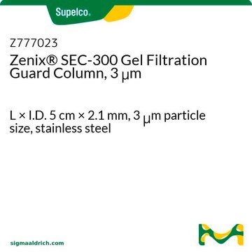 Zenix&#174; SEC-300 Gel Filtration Guard Column, 3 &#956;m L × I.D. 5&#160;cm × 2.1&#160;mm, 3&#160;&#956;m particle size, stainless steel